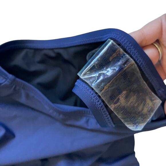 La Blanca Island Goddess Multi-Strap Cross-Back One Piece Indigo Size 4 - Picture 5 of 7